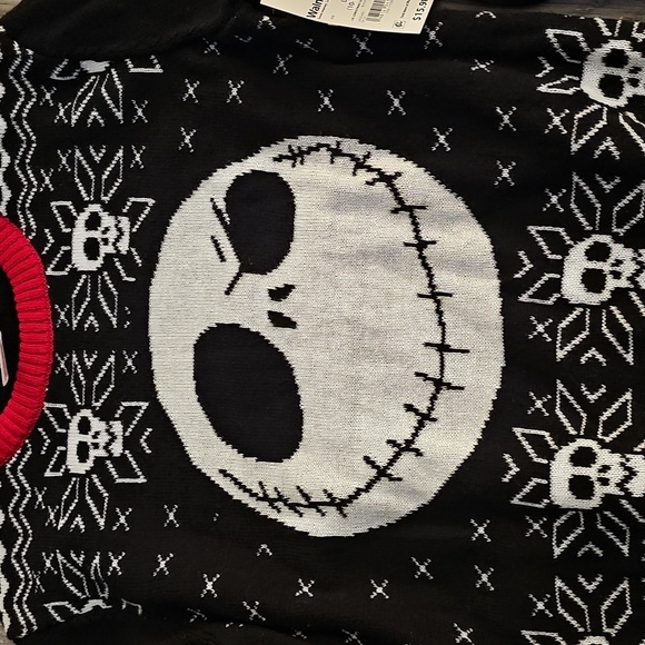 Disney Jack Skellington Kid's Black and Red Sweater - Picture 2 of 7